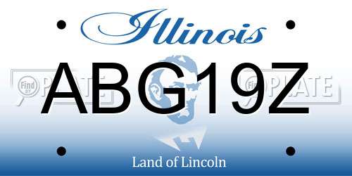 ABG19Z Illinois License Plate