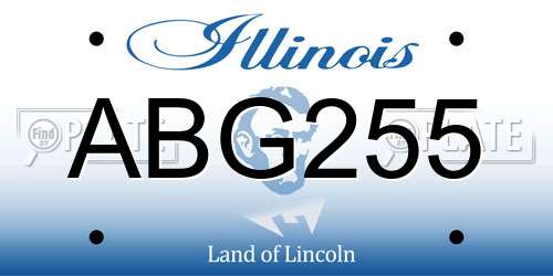 ABG255 Illinois License Plate