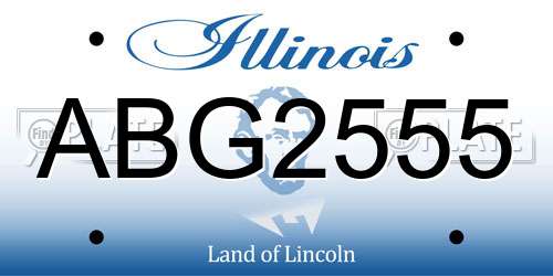 ABG2555 Illinois License Plate