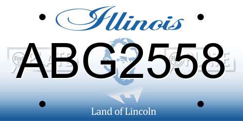 ABG2558 Illinois License Plate