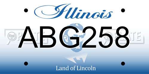 ABG258 Illinois License Plate