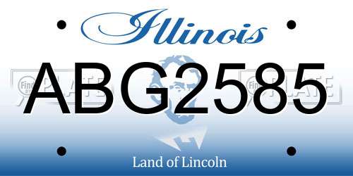 ABG2585 Illinois License Plate