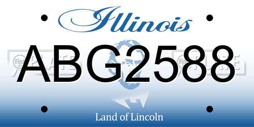 ABG2588 Illinois License Plate