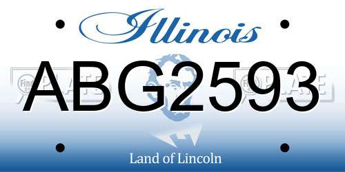 ABG2593 Illinois License Plate
