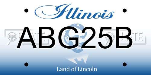 ABG25B Illinois License Plate