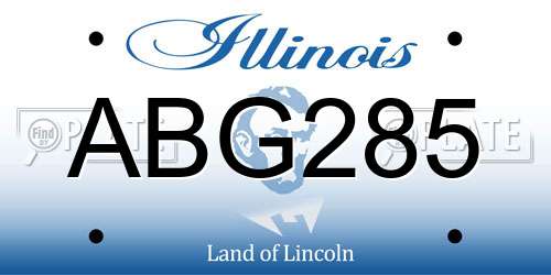 ABG285 Illinois License Plate