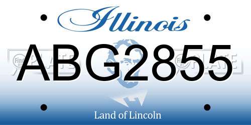 ABG2855 Illinois License Plate