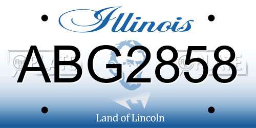 ABG2858 Illinois License Plate