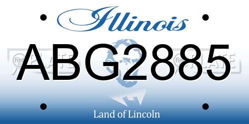 ABG2885 Illinois License Plate