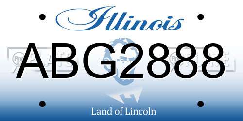 ABG2888 Illinois License Plate