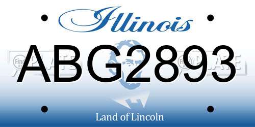 ABG2893 Illinois License Plate