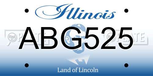 ABG525 Illinois License Plate