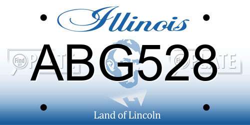 ABG528 Illinois License Plate