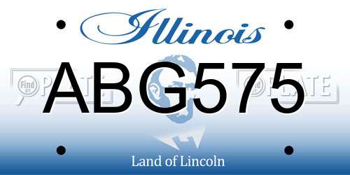 ABG575 Illinois License Plate