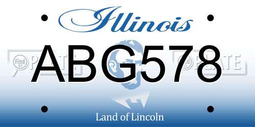 ABG578 Illinois License Plate