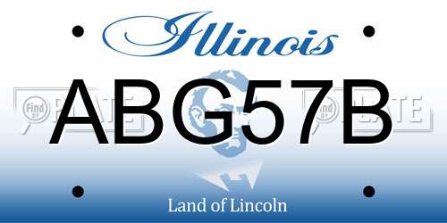ABG57B Illinois License Plate