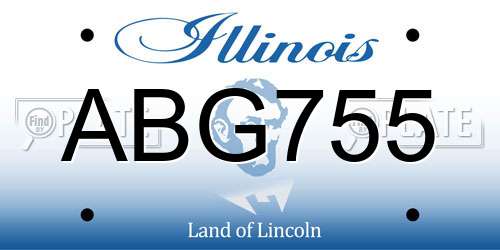 ABG755 Illinois License Plate