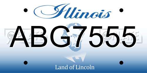 ABG7555 Illinois License Plate