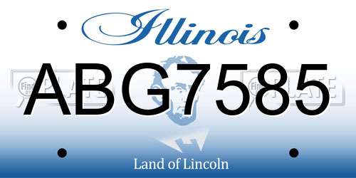 ABG7585 Illinois License Plate
