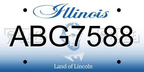 ABG7588 Illinois License Plate