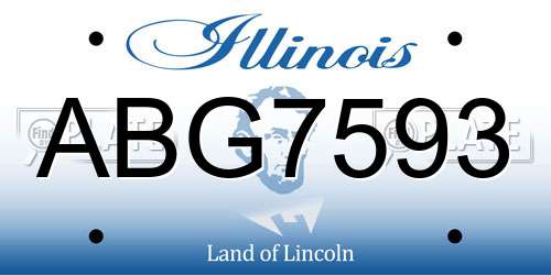 ABG7593 Illinois License Plate
