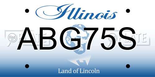 ABG75S Illinois License Plate