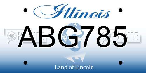 ABG785 Illinois License Plate