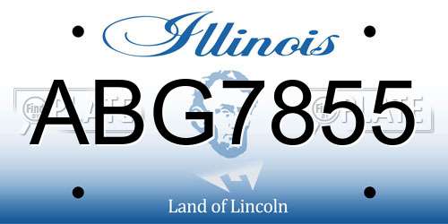 ABG7855 Illinois License Plate