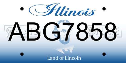 ABG7858 Illinois License Plate