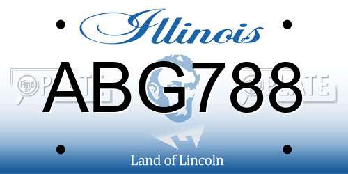 ABG788 Illinois License Plate