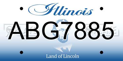 ABG7885 Illinois License Plate