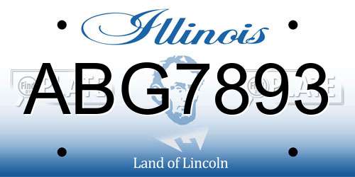 ABG7893 Illinois License Plate