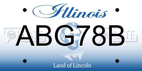 ABG78B Illinois License Plate