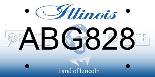 ABG828 Illinois License Plate