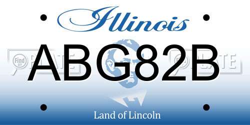 ABG82B Illinois License Plate