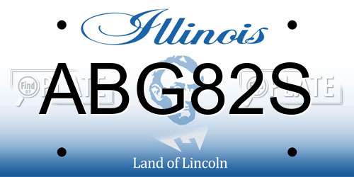 ABG82S Illinois License Plate