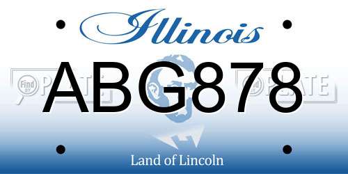 ABG878 Illinois License Plate