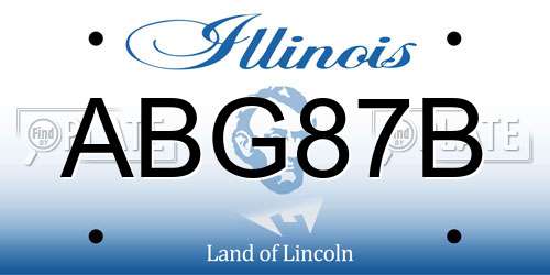 ABG87B Illinois License Plate