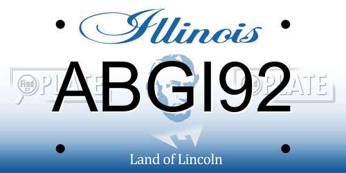 ABGI92 Illinois License Plate