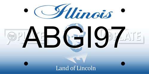 ABGI97 Illinois License Plate