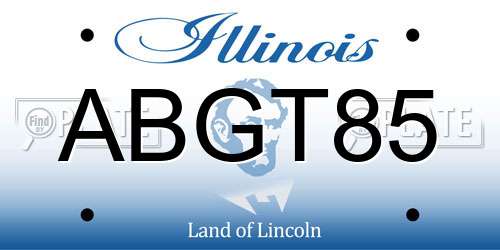 ABGT85 Illinois License Plate