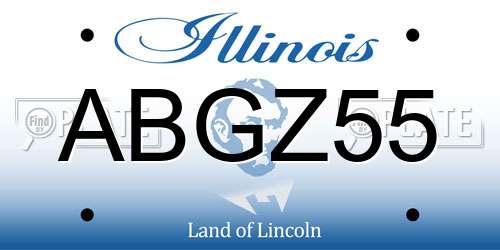 ABGZ55 Illinois License Plate