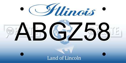 ABGZ58 Illinois License Plate