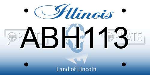 ABH113 Illinois License Plate