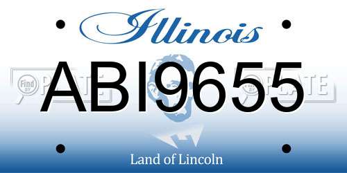 ABI9655 Illinois License Plate