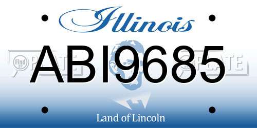 ABI9685 Illinois License Plate