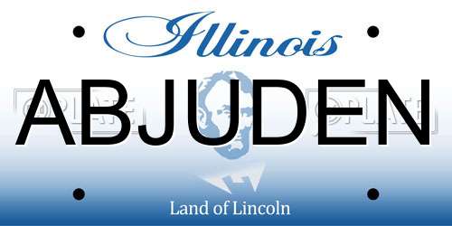 ABJUDEN Illinois License Plate