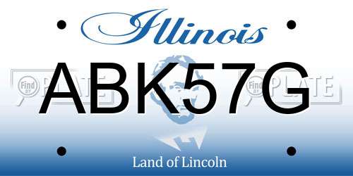 ABK57G Illinois License Plate