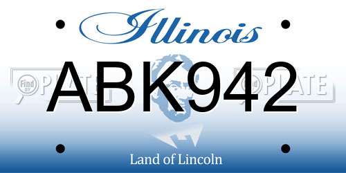 ABK942 Illinois License Plate