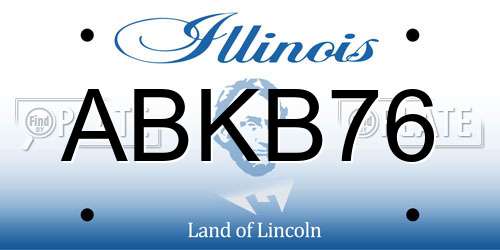 ABKB76 Illinois License Plate